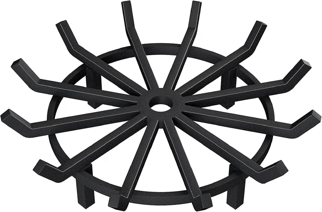 24in Wrought Iron Fire Grate Heavy Duty Black Fireplace Stove Burning Rack Holder 4Legs R981
