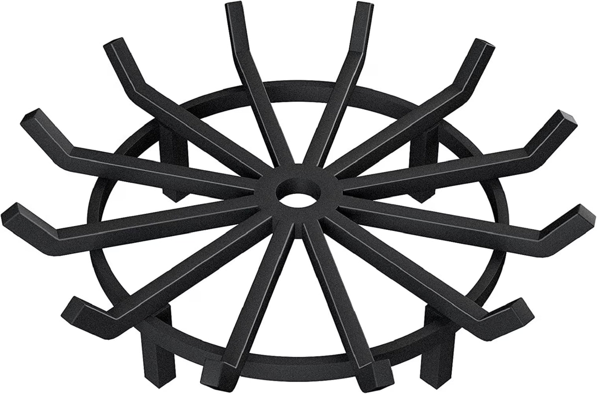 24in Wrought Iron Fire Grate Heavy Duty Black Fireplace Stove Burning Rack Holder 4Legs R981