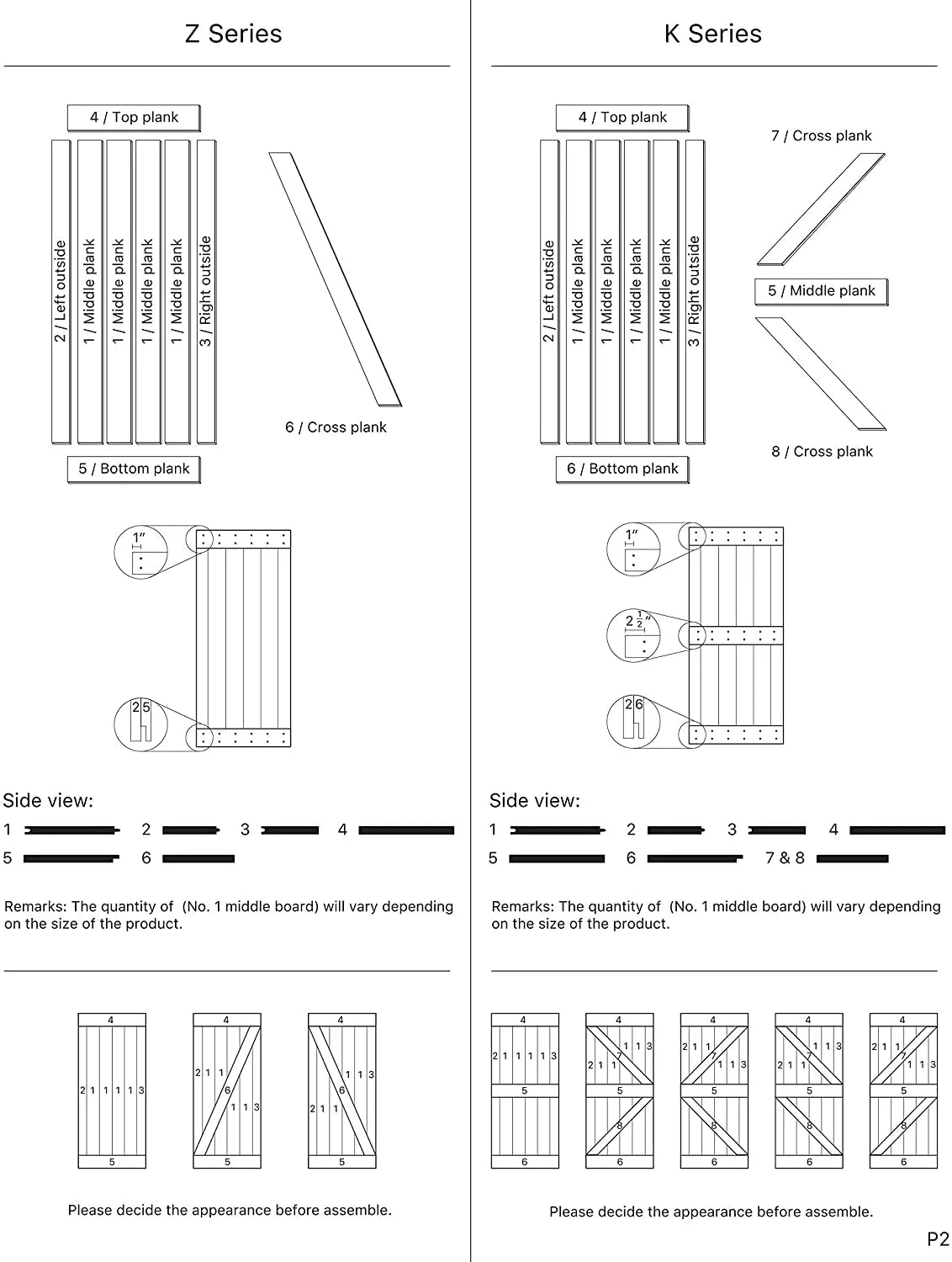 38 in x 84 in Knotty Wood Sliding Barn Door U765