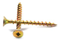 #8 x 3x22 Deck Screw Square Drive Bugle Head Yellow Zinc Plated 1000 Pk W212037
