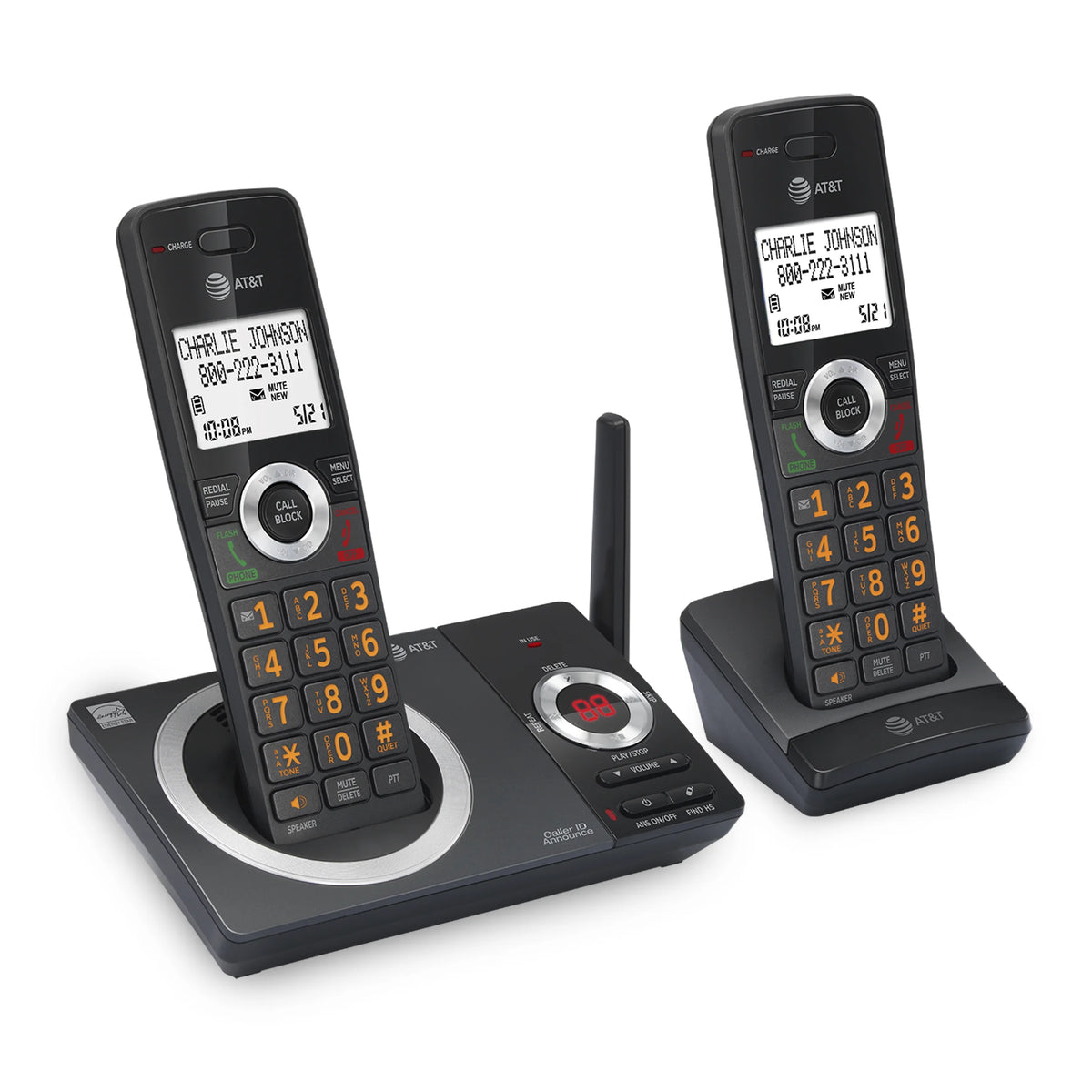 2-Handset Expandable Cordless Phone (Black) Y54257
