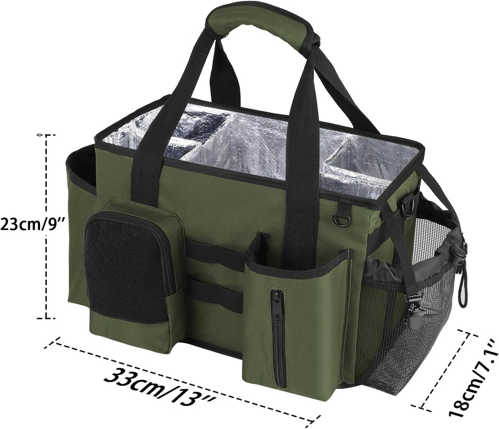 Green Cleaning Caddy Bag with Handles and Adjustable Shoulder Strap X519