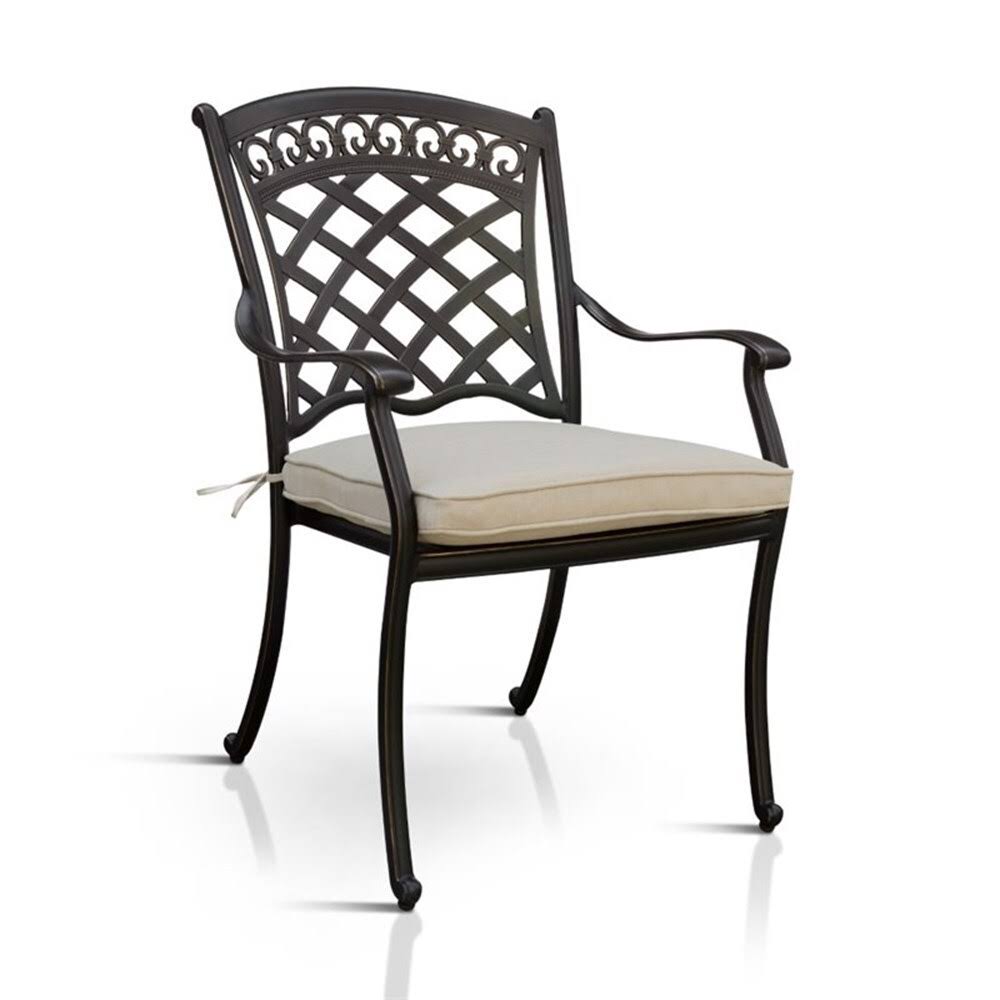 Black Aluminum Patio Dining Arm Chair Set of 2 L8376