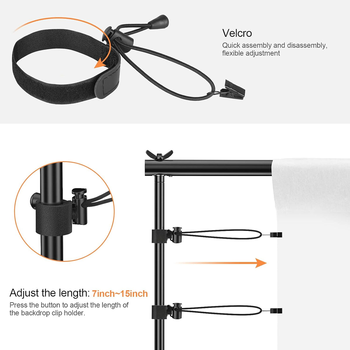 Heavy Duty Adjustable Backdrop Stand with Carry Bag R19325