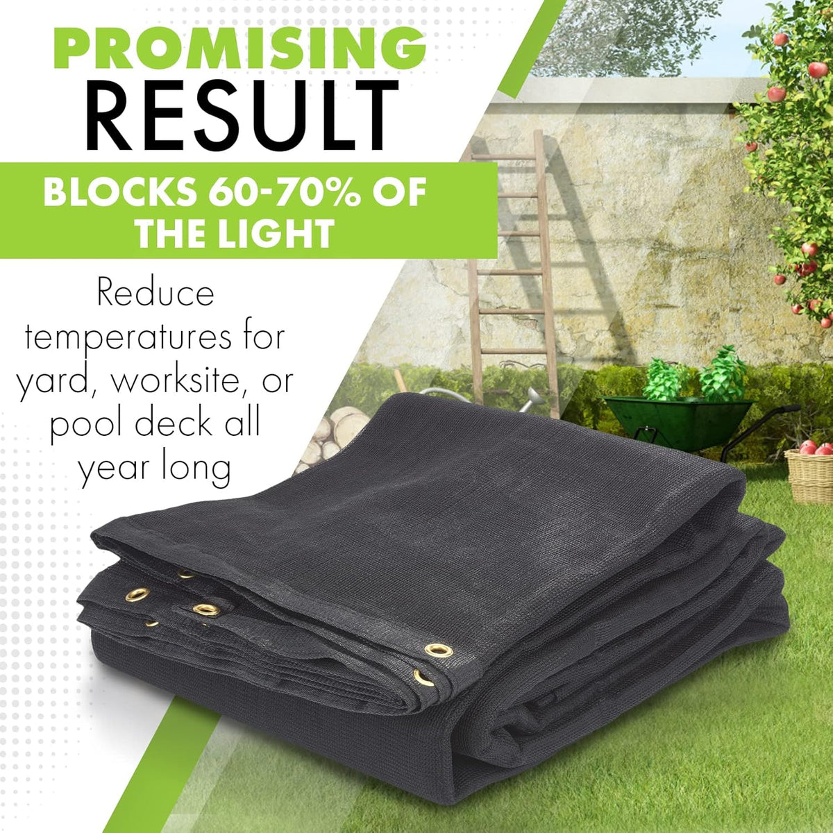 10 FT X 12 FT Heavy Duty Black Knitted Mesh Tarp with Grommets E92052