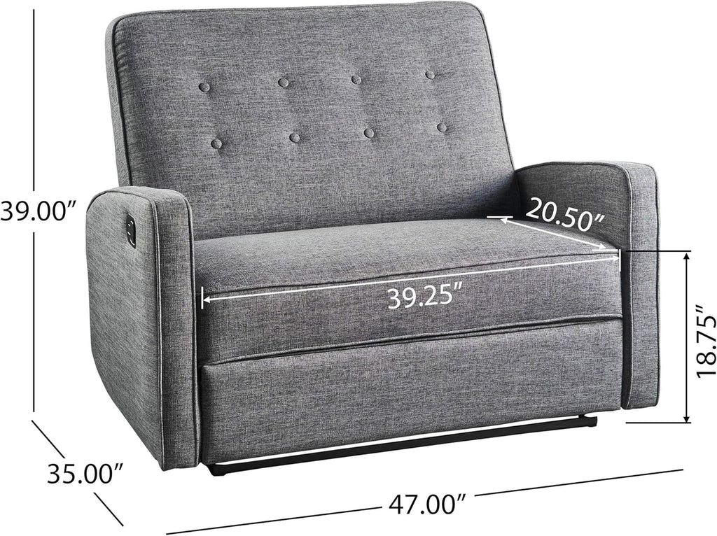 Grey Black Fabric Reclining Loveseat B4920