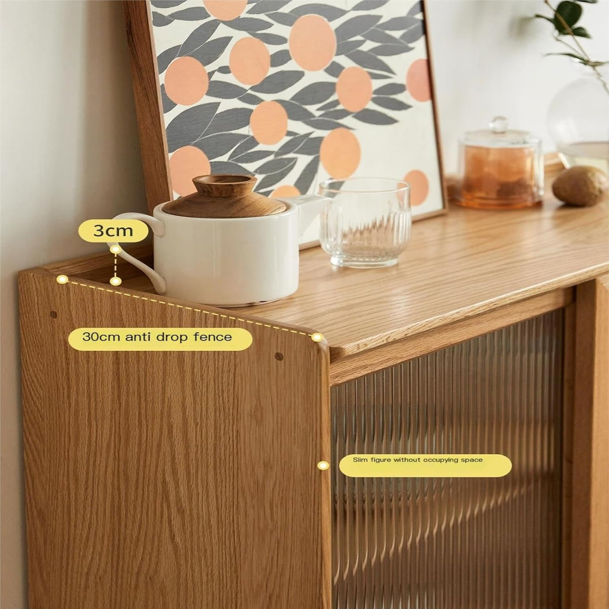 Solid Wood Oak Buffet Cabinet T318