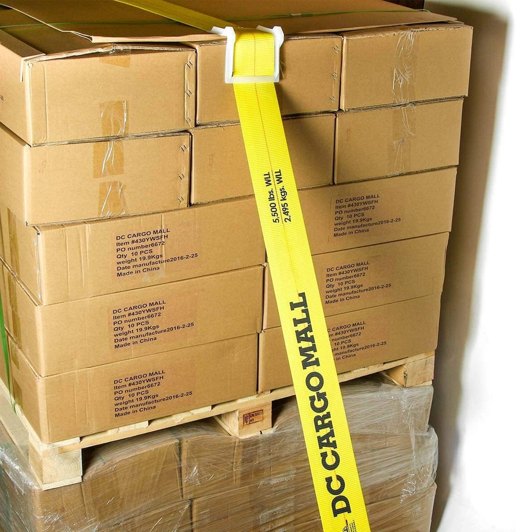 2 Winch Straps, 4 x30' Flatbed Trailer Tie-Downs with Flat Hooks T86608