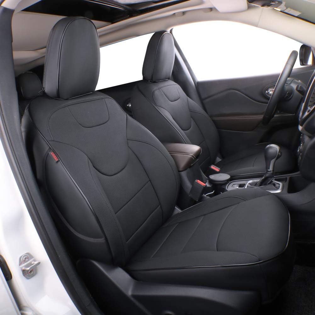 Custom Fit Full Set Car Seat Covers Leatherette Black/Gray S1684