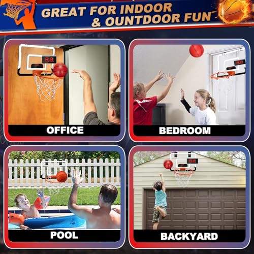 Over Door Basketball Hoop with 9 Inch Rim 4 Mini Basketballs C440596