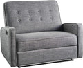 Grey Black Fabric Reclining Loveseat B4920