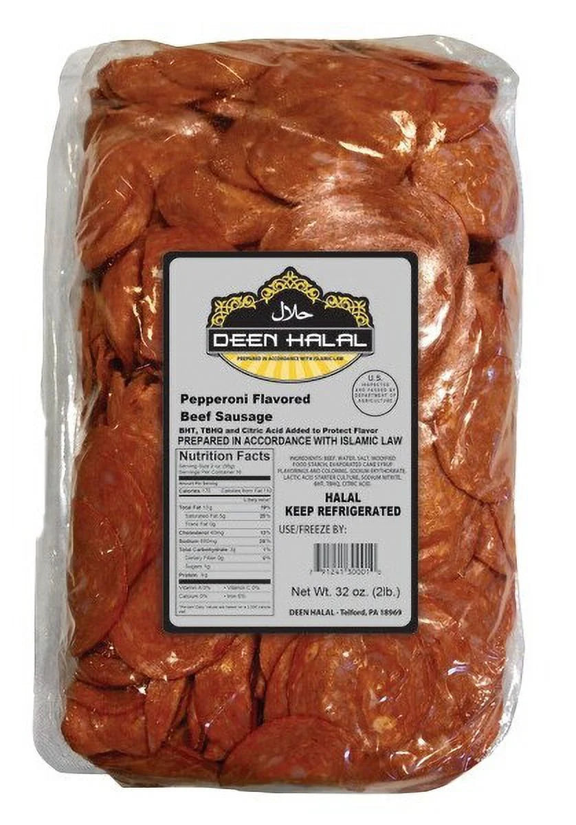 Halal Sliced Pepperoni Flavored Beef Sausage 2lbs E598