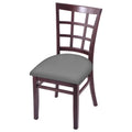 Dark Cherry Finish Chair with Grey Seat L5045