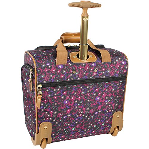 15 Inch Carry On Suitcase Lightweight Spinner Luggage Peek-A-Boo Black A5743
