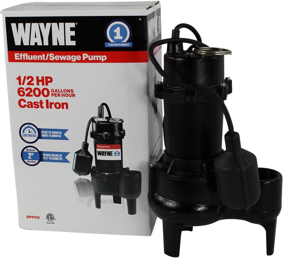 Cast Iron Sewage Pump with Tether Float Switch L934439