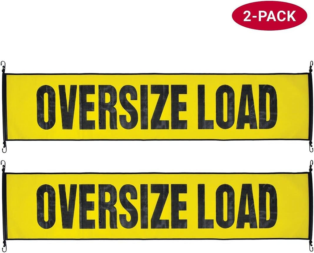 Oversize Load Banner with Metal Hooks 2 Pack 18 x 84 Inch G400