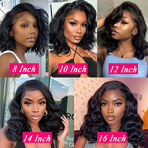 14 Inch Body Wave Lace Front Human Hair Wig A5430