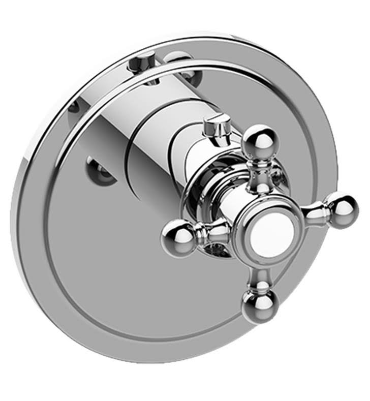 4 7/8x22 Thermostatic Valve Trim with Cross Handle in Polished Chrome E765877