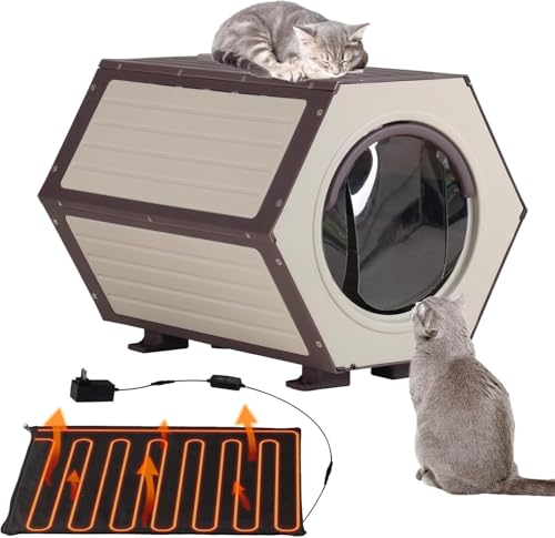Weatherproof Insulated Cat House with Escape Door (4 Sets) N7704