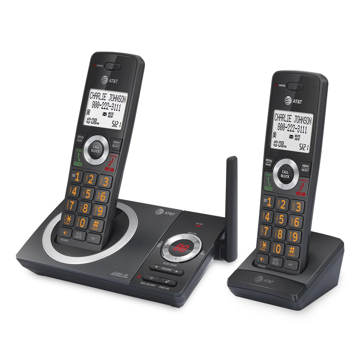 2-Handset Expandable Cordless Phone (Black) Y54257