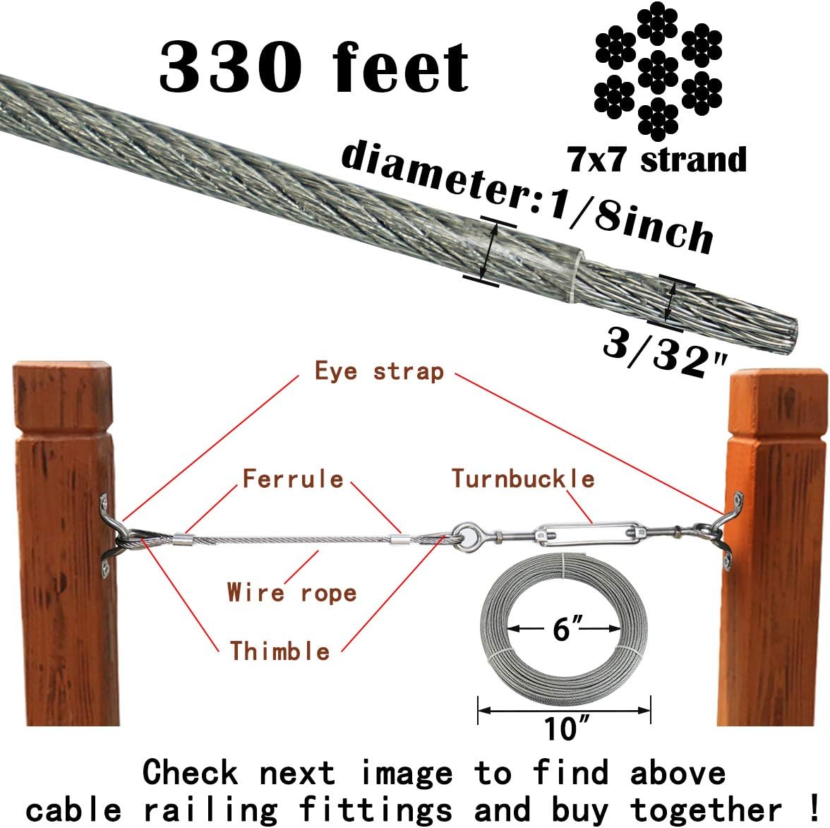 Black Vinyl Coated Stainless Steel Wire Rope M254