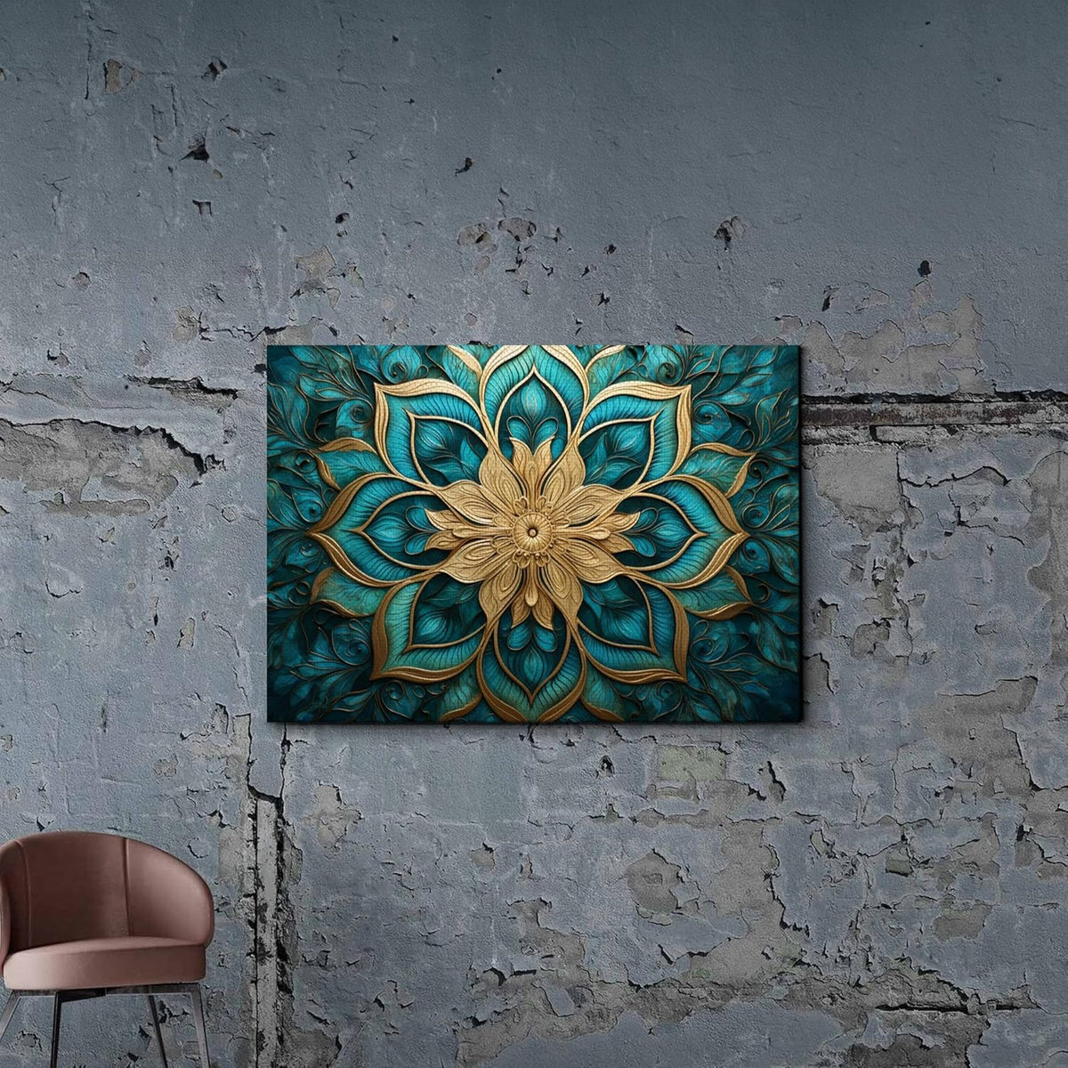 Vintage Mandala Flowers Wall Art Z7972