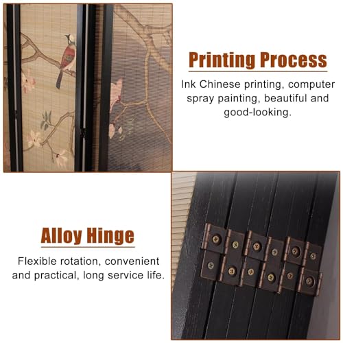 6 Panel Folding Privacy Screen Room Divider, 175cm Tall F178