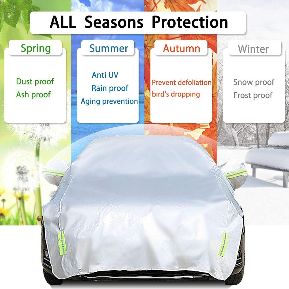 Half Car Cover Cotton All Weather Waterproof Universal D18629