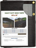 10 FT X 12 FT Heavy Duty Black Knitted Mesh Tarp with Grommets E92052