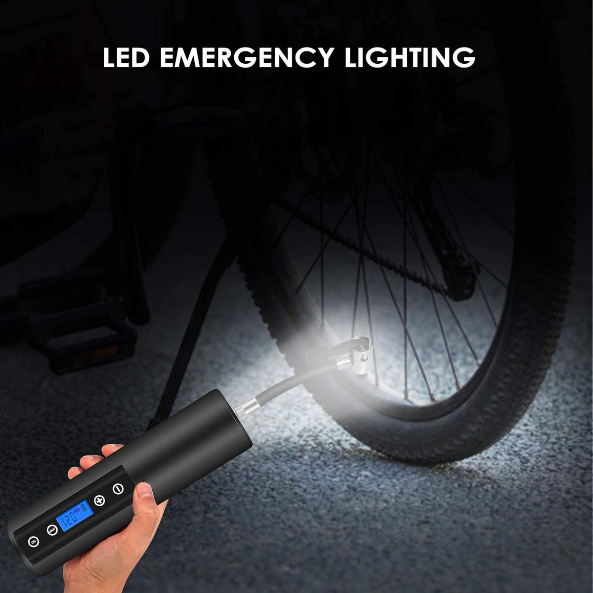 150 PSI Cordless Tire Inflator Air Compressor with LCD Display LED Light W797