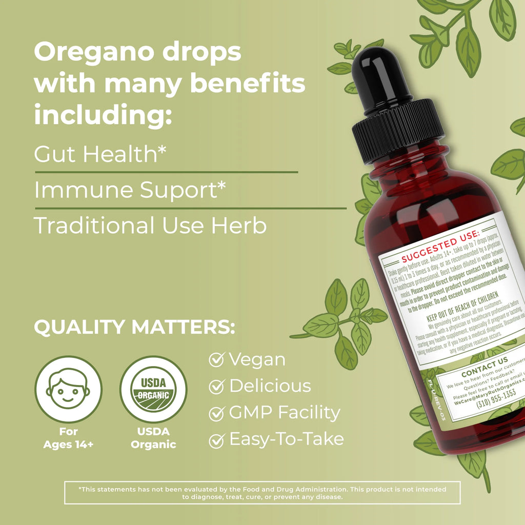 USDA Organic Oil of Oregano Liquid Drops, 1 fl oz / 30ml J3909