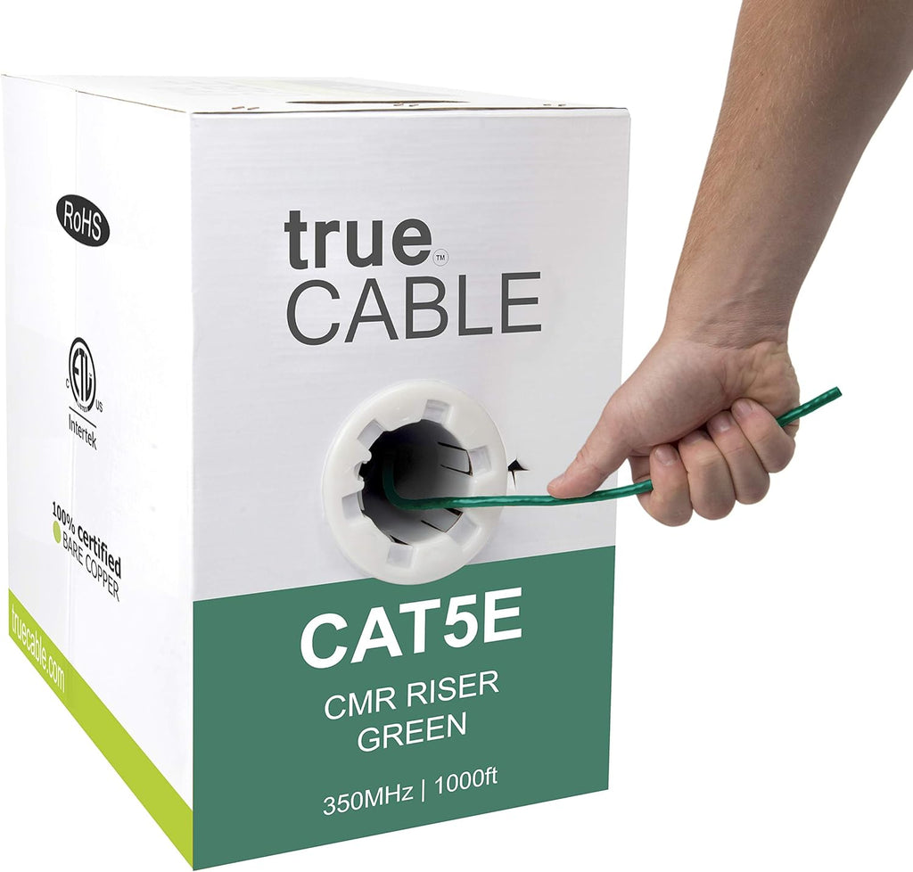 Green 1000ft Cat5e Riser UTP Bulk Ethernet Cable J583