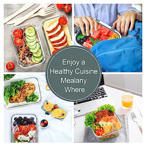 10 Pack Glass Meal Prep Containers with Lids G768