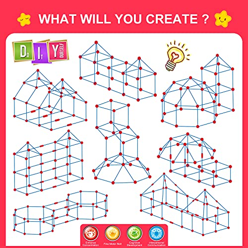 140 Pcs STEM Construction Fort Building Kit X642