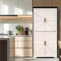 Grey Freestanding Kitchen Pantry Cabinet with 4 Doors and Shelves M878787