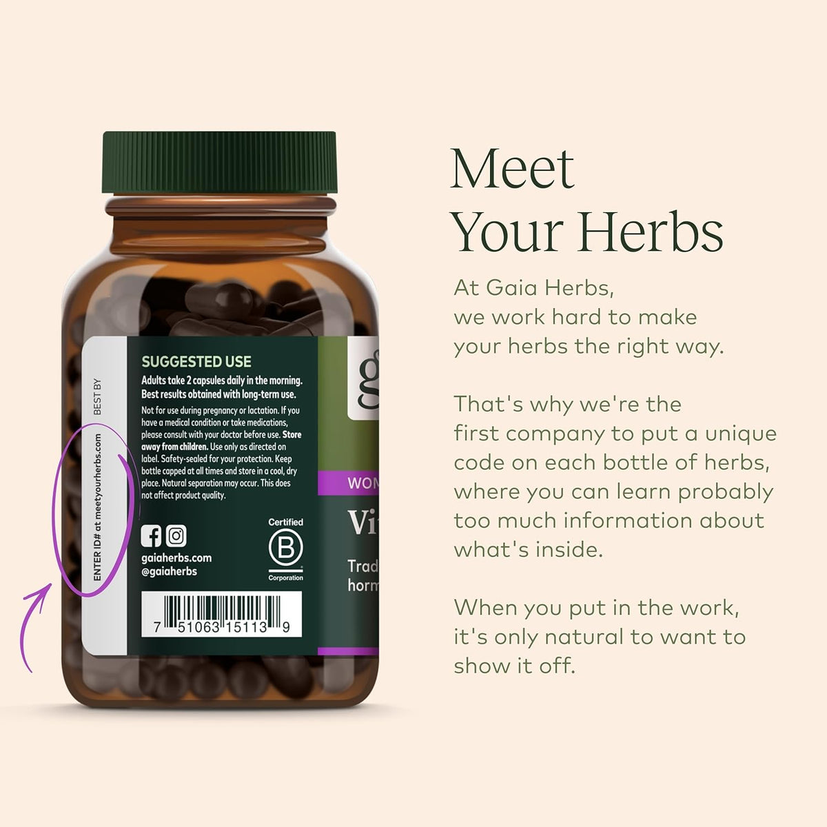 60 Vegan Capsules Herbal Supplement with Vitex Berry & Schisandra O7268