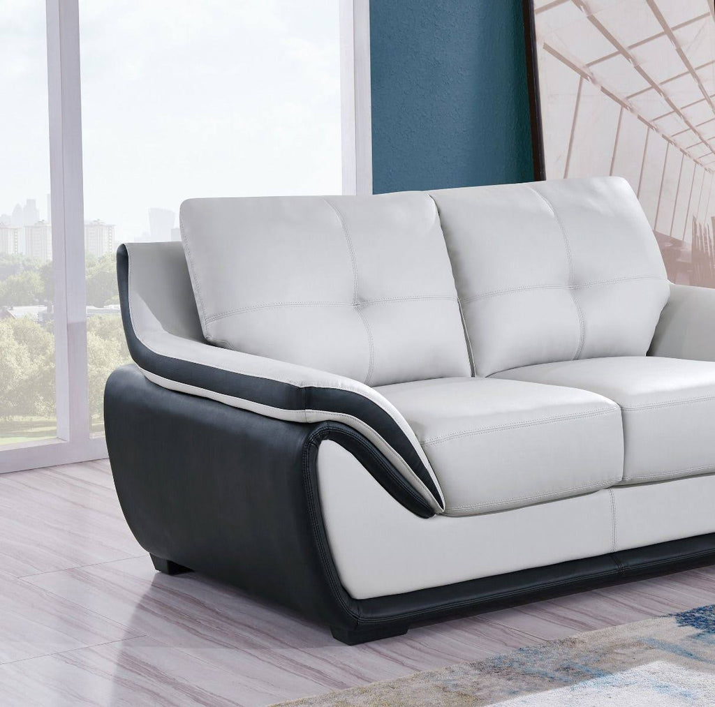 Light Gray/Black Loveseat Z185