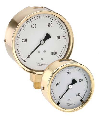 Glycerin Filled 4 Brass Case Gauge M3342