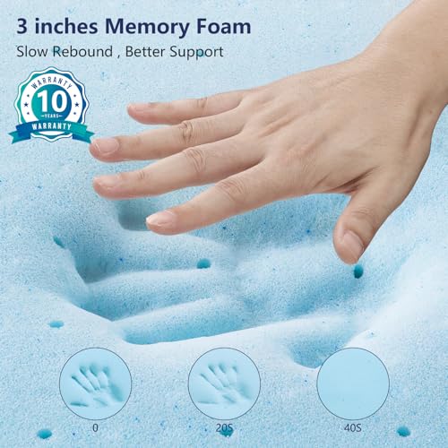 3 Inch Gel Memory Foam Mattress Topper, King E1513