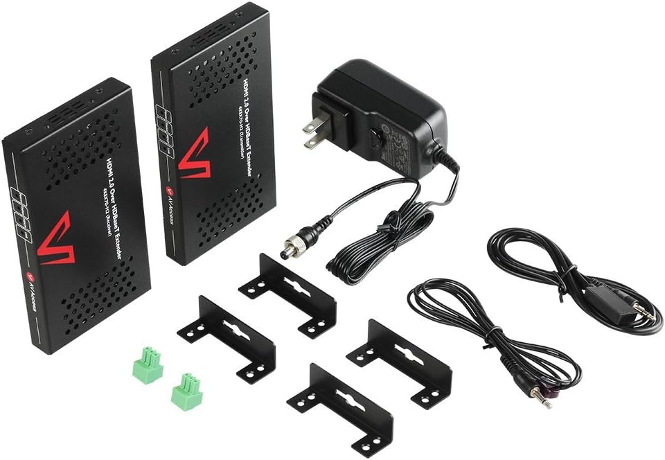 HDMI 2.0 HDBaseT Extender Over Cat5e/6a/Cat7 4K@60Hz 130ft PoE IR RS232 HDCP2.2 HDR CEC EDID E2188
