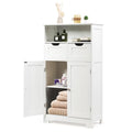 Black Bathroom Floor Cabinet with 2 Removable Drawers, 2 Doors & Adjustable Shelf J9998