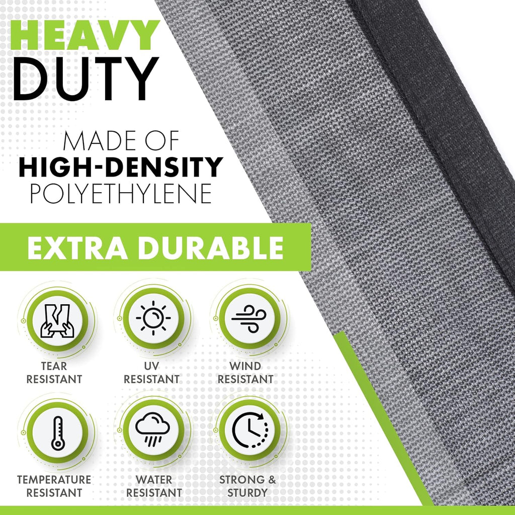 10 FT X 12 FT Heavy Duty Black Knitted Mesh Tarp with Grommets E92052