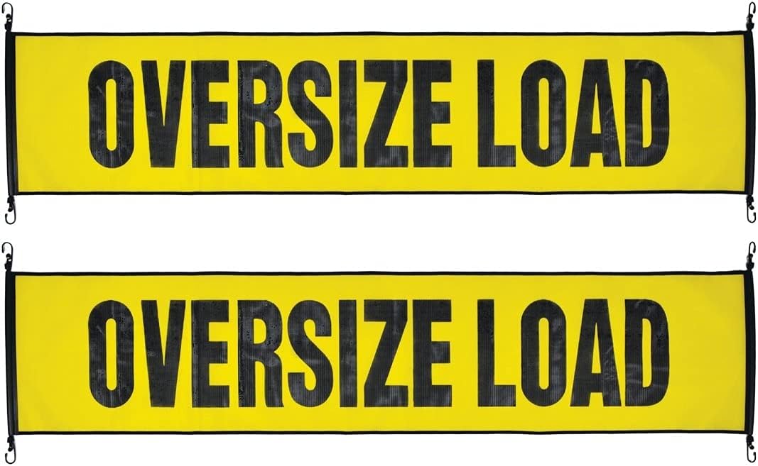 Oversize Load Banner with Metal Hooks 2 Pack 18 x 84 Inch G400