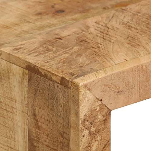 Solid Mango Wood TV Stand with Wrought Iron Legs, 45.3" L x 18" W x 15.7" H G567875
