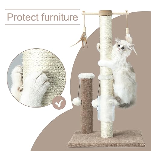 26 inch Sisal Cat Scratching Post with Hanging Ball Toy C1929