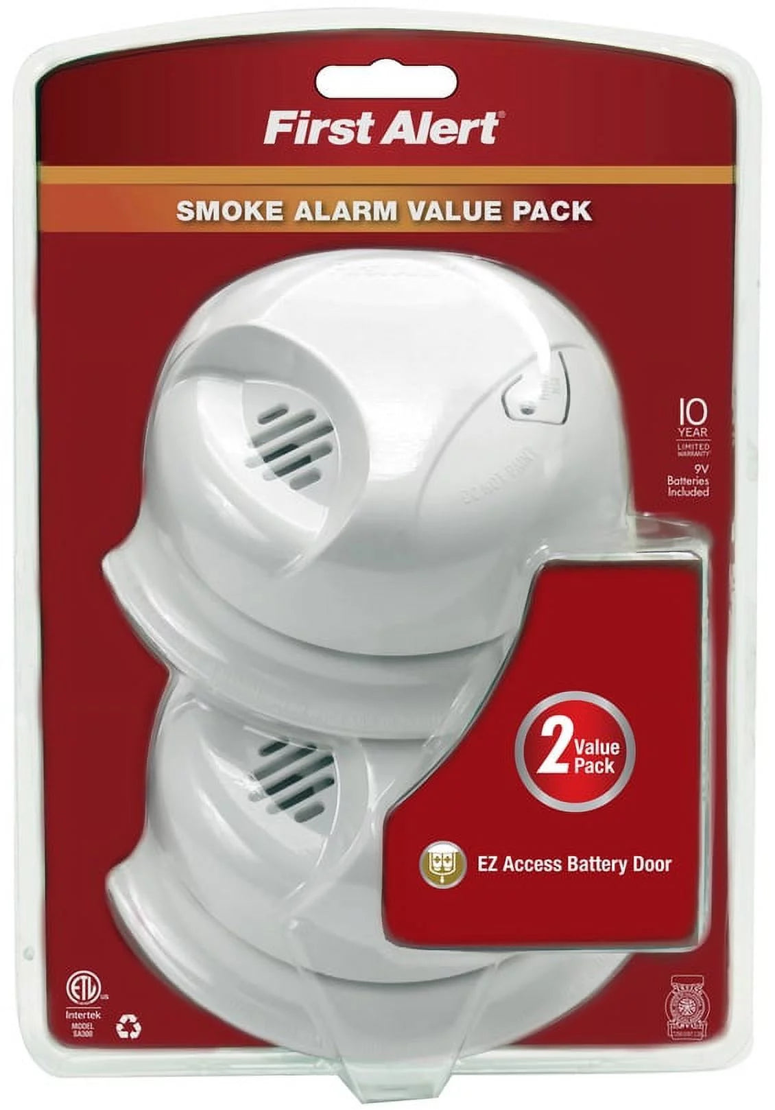 2 Pack Battery Operated Ionization Smoke Alarm V25187