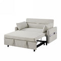 Gray 3 in 1 Convertible Sleeper Sofa Futon Couch Pullout Bed with Storage Pockets B5743