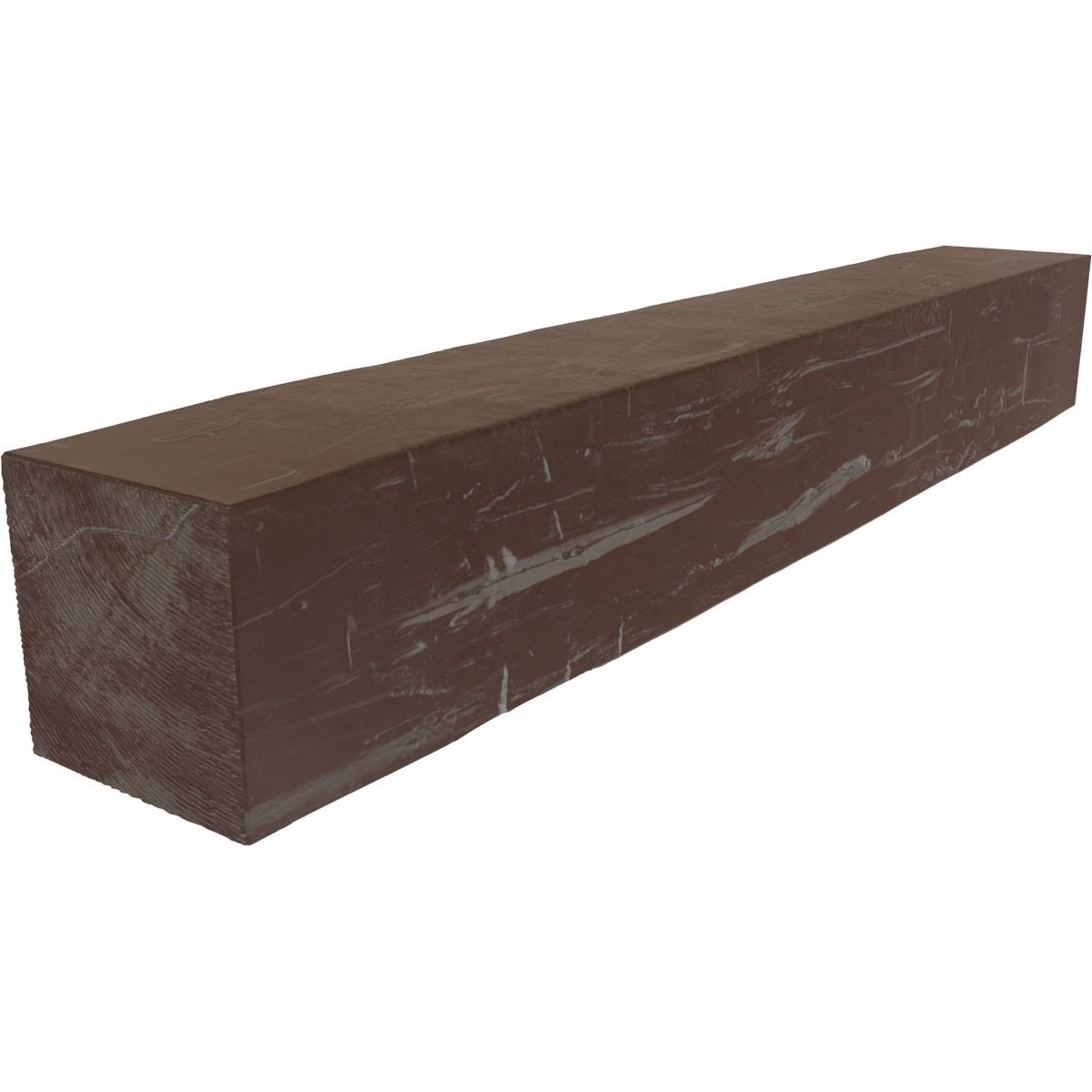 Hand Hewn Faux Wood Fireplace Mantel, Aged Pecan O773