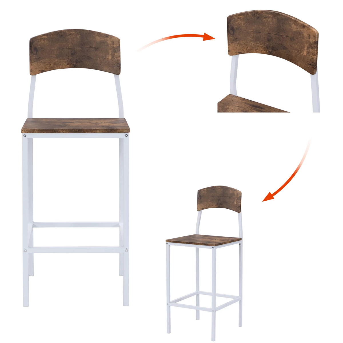 5 Piece Counter Height Dining Table Set with Drop Leaf and 4 Chairs C62720