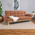 Terracotta Fabric Upholstered Convertible Sofa Bed O228